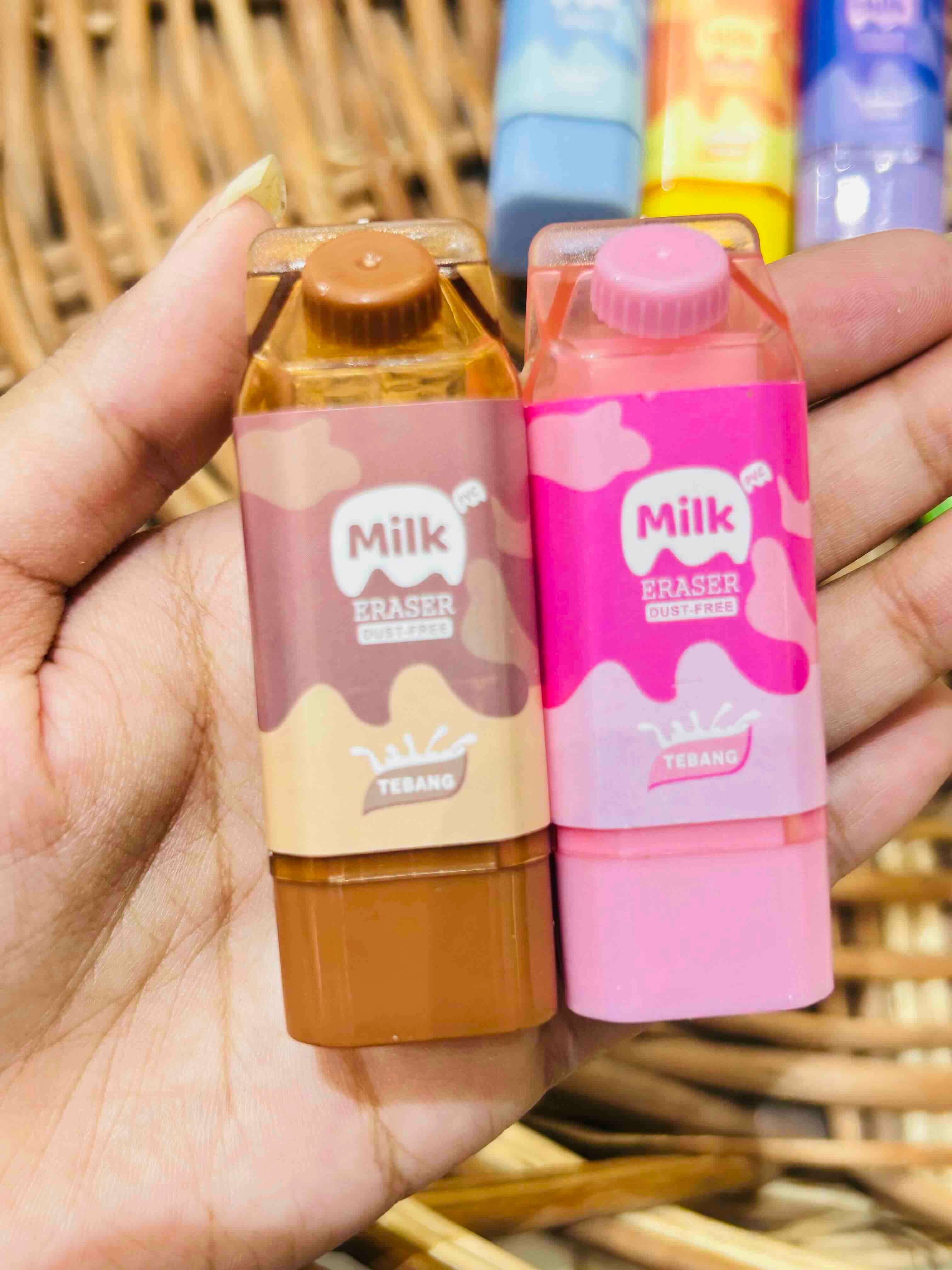 Fancy Eraser Milk Bottle Shape