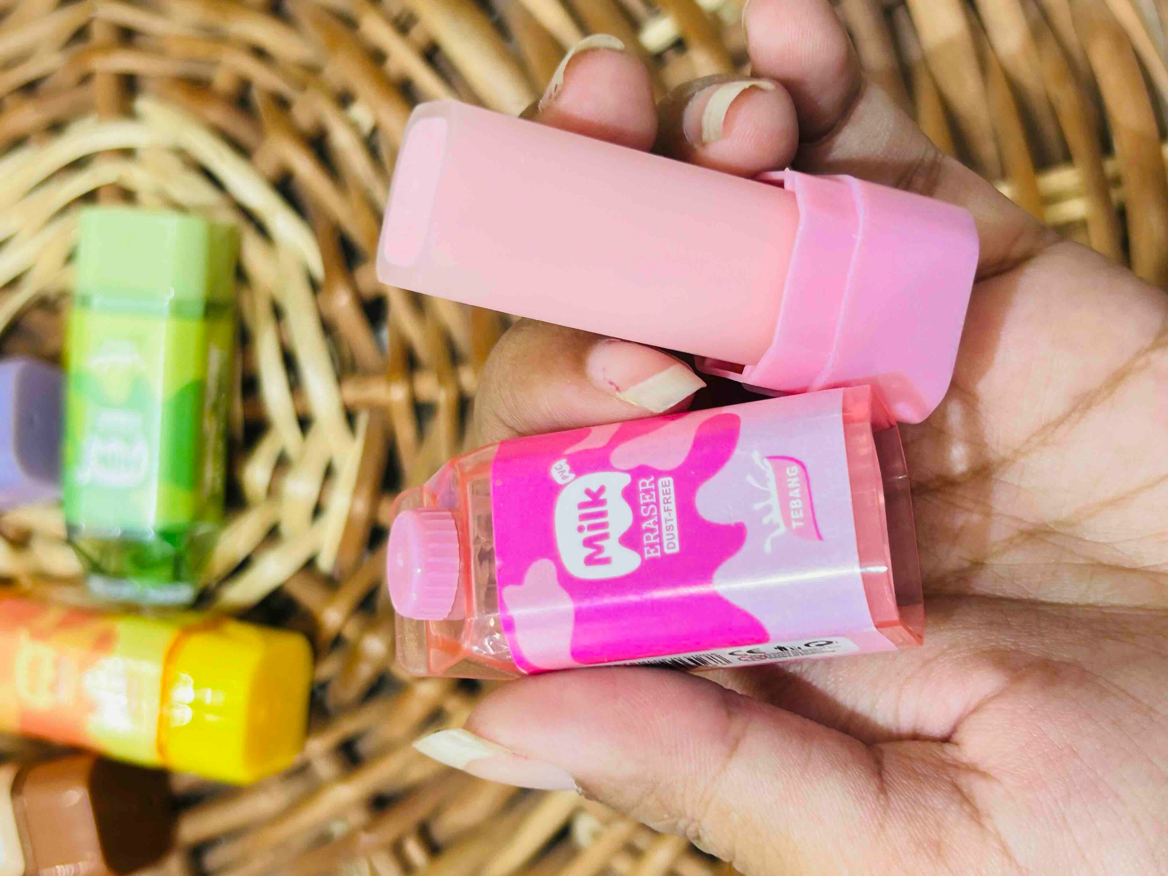 Fancy Eraser Milk Bottle Shape
