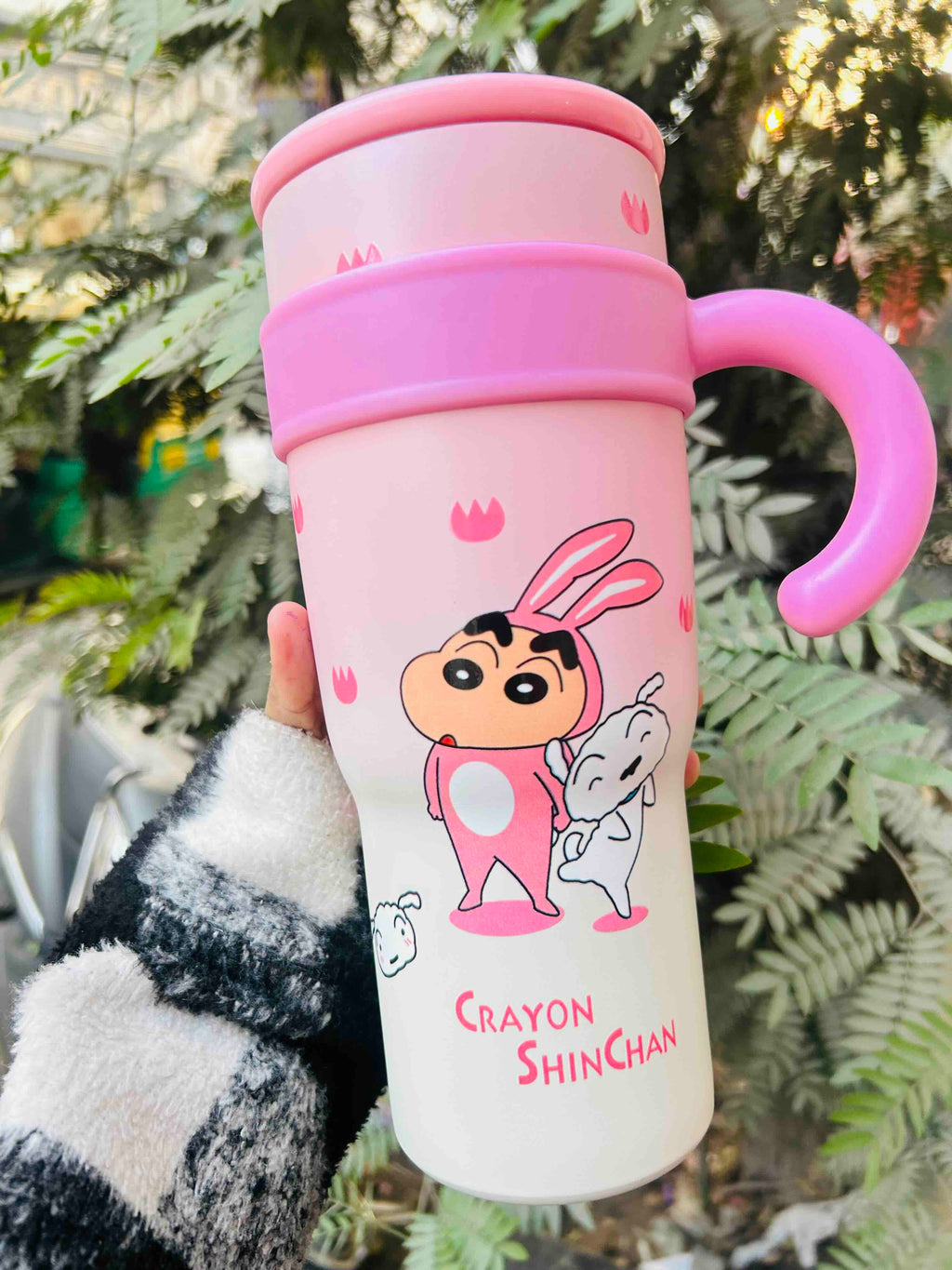 Crayon Shinchan Kawaii Travel Tumbler with Handle