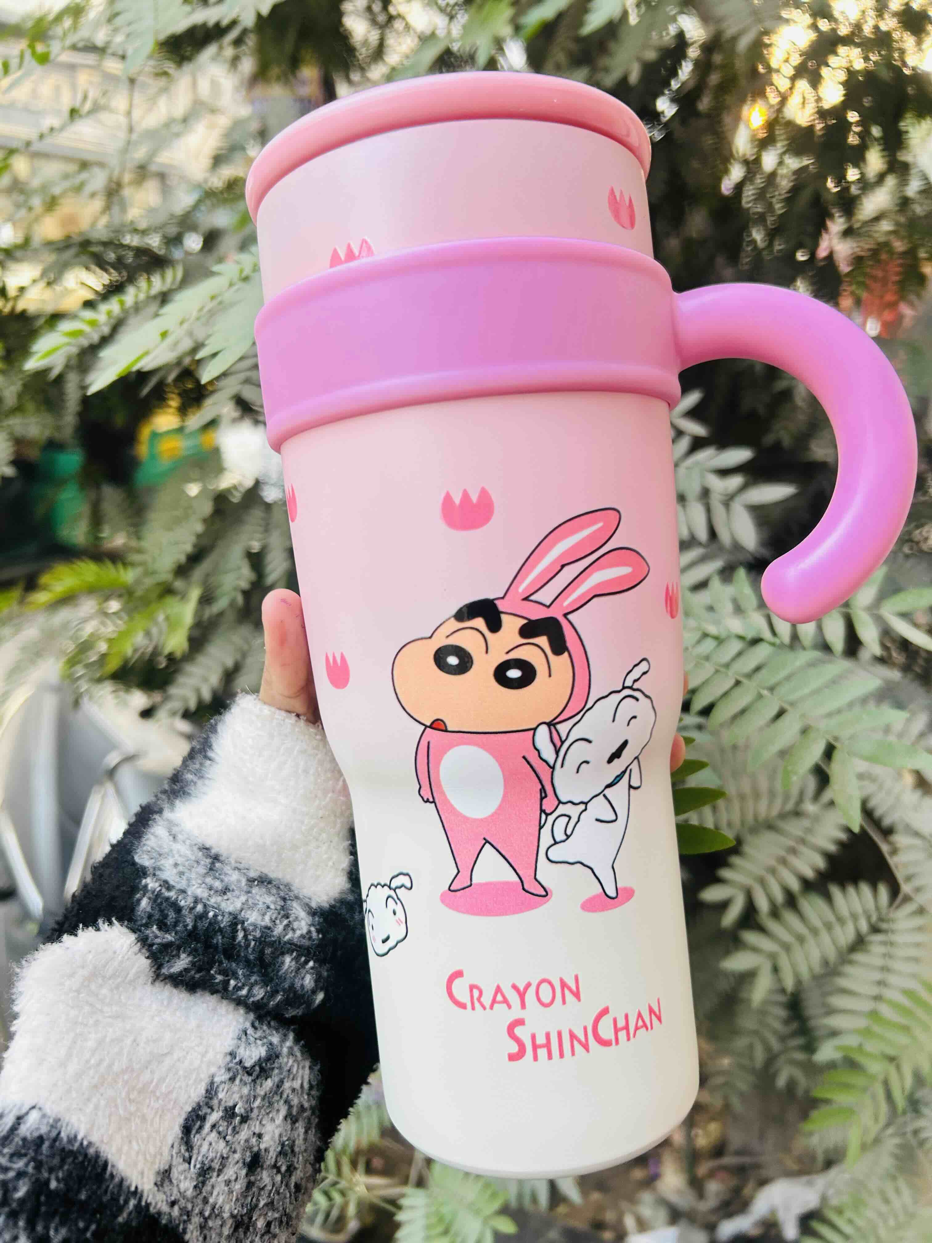 Crayon Shinchan Kawaii Travel Tumbler with Handle