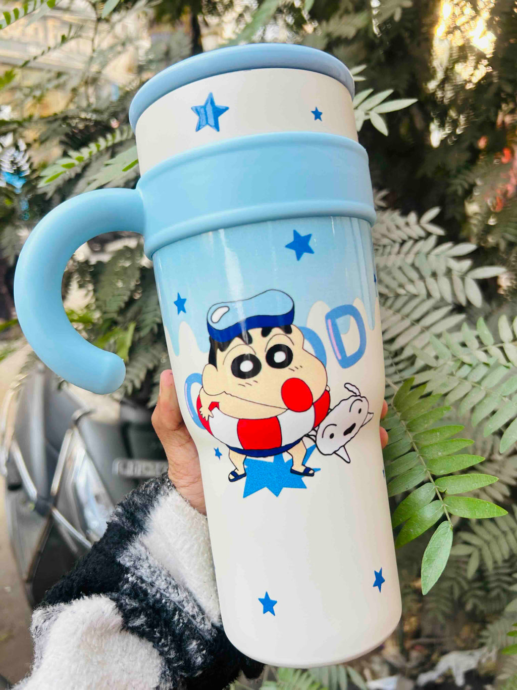 Crayon Shinchan Kawaii Travel Tumbler with Handle