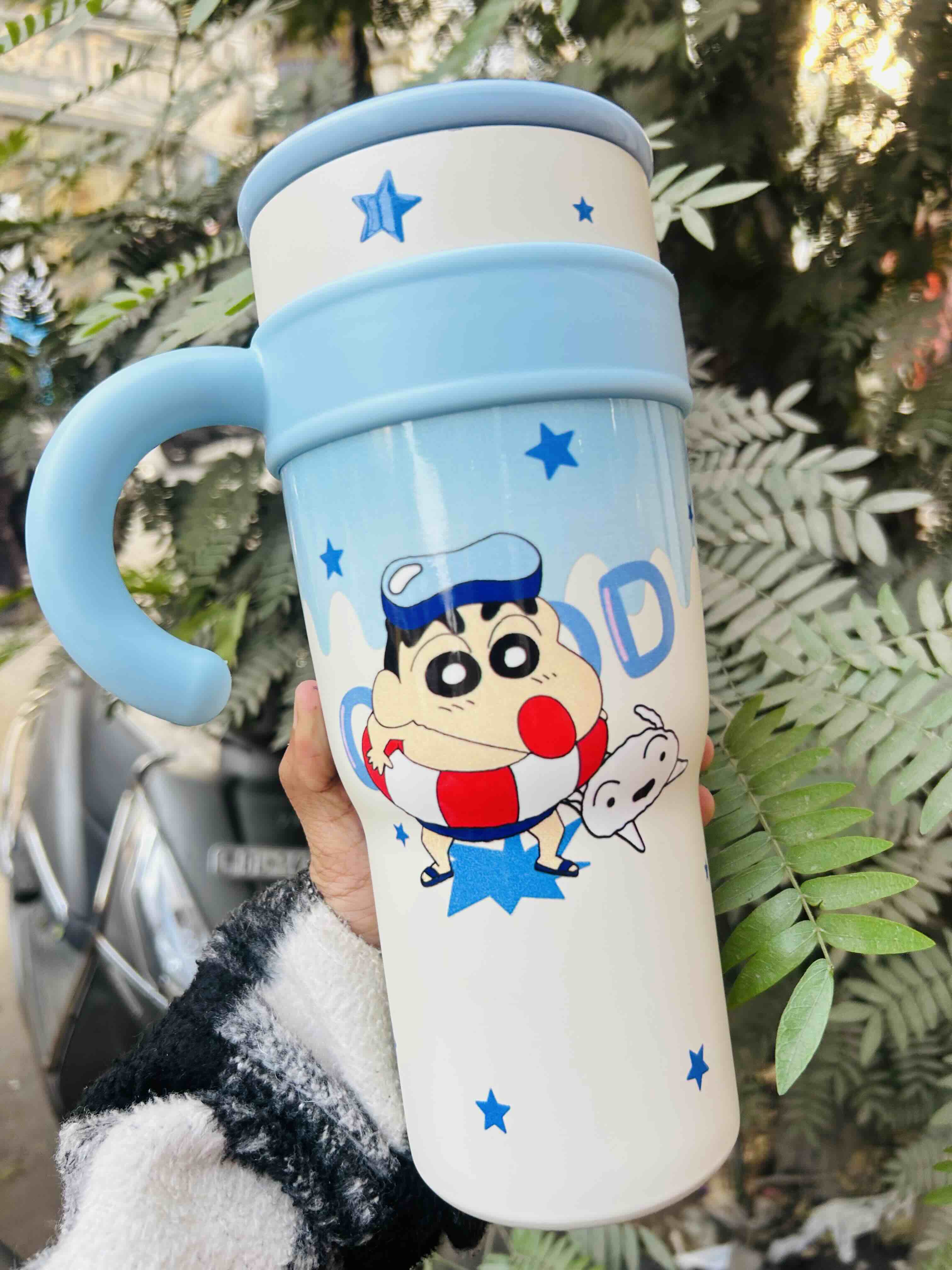 Crayon Shinchan Kawaii Travel Tumbler with Handle