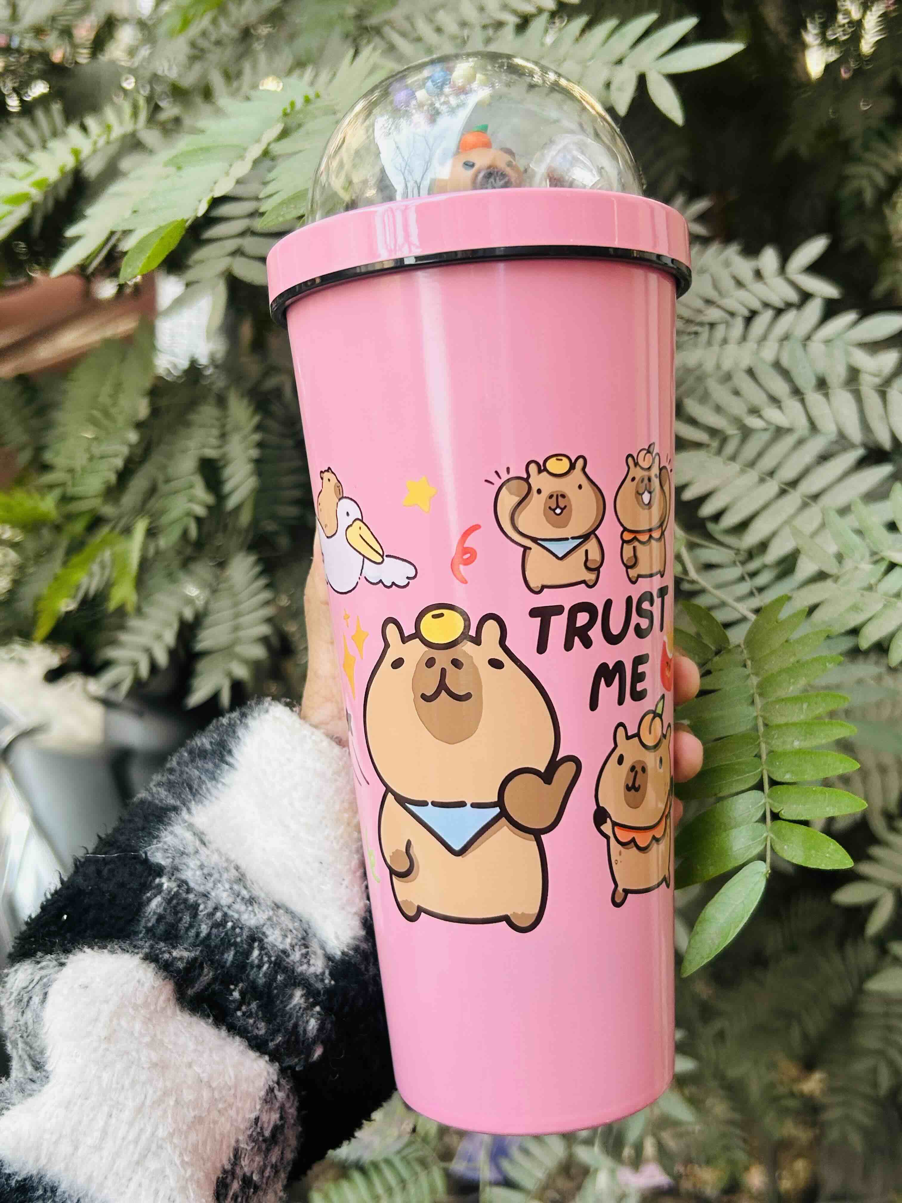 Capybara Dome Tumbler with Straw