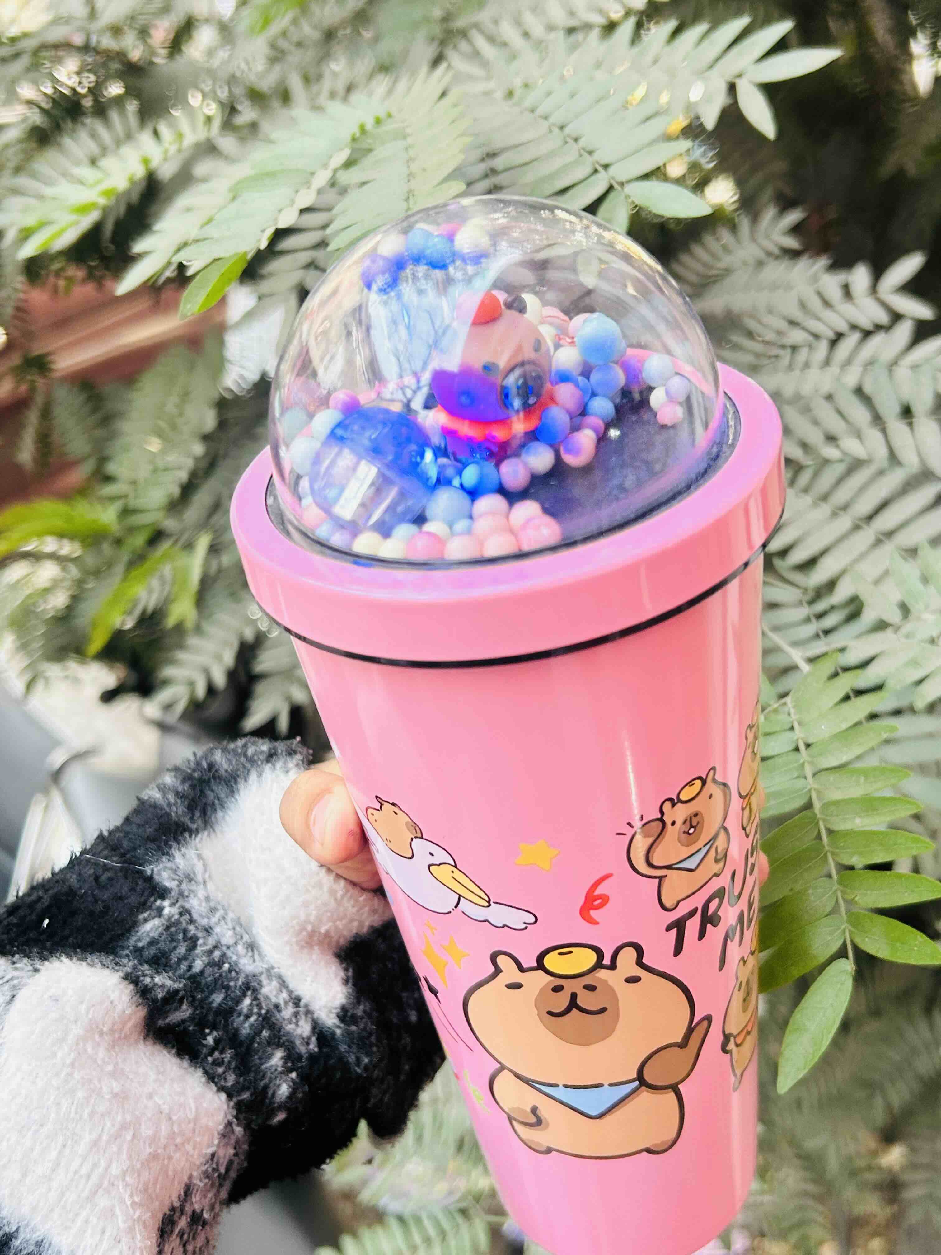 Capybara Dome Tumbler with Straw