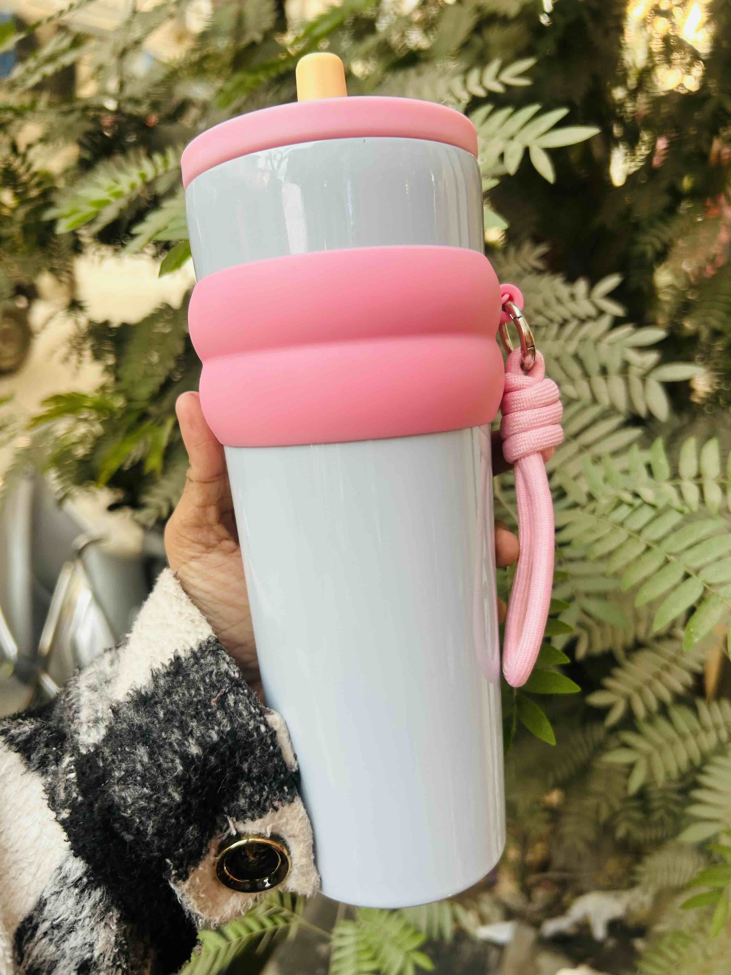 Cute Grip Travel Tumbler with Straw