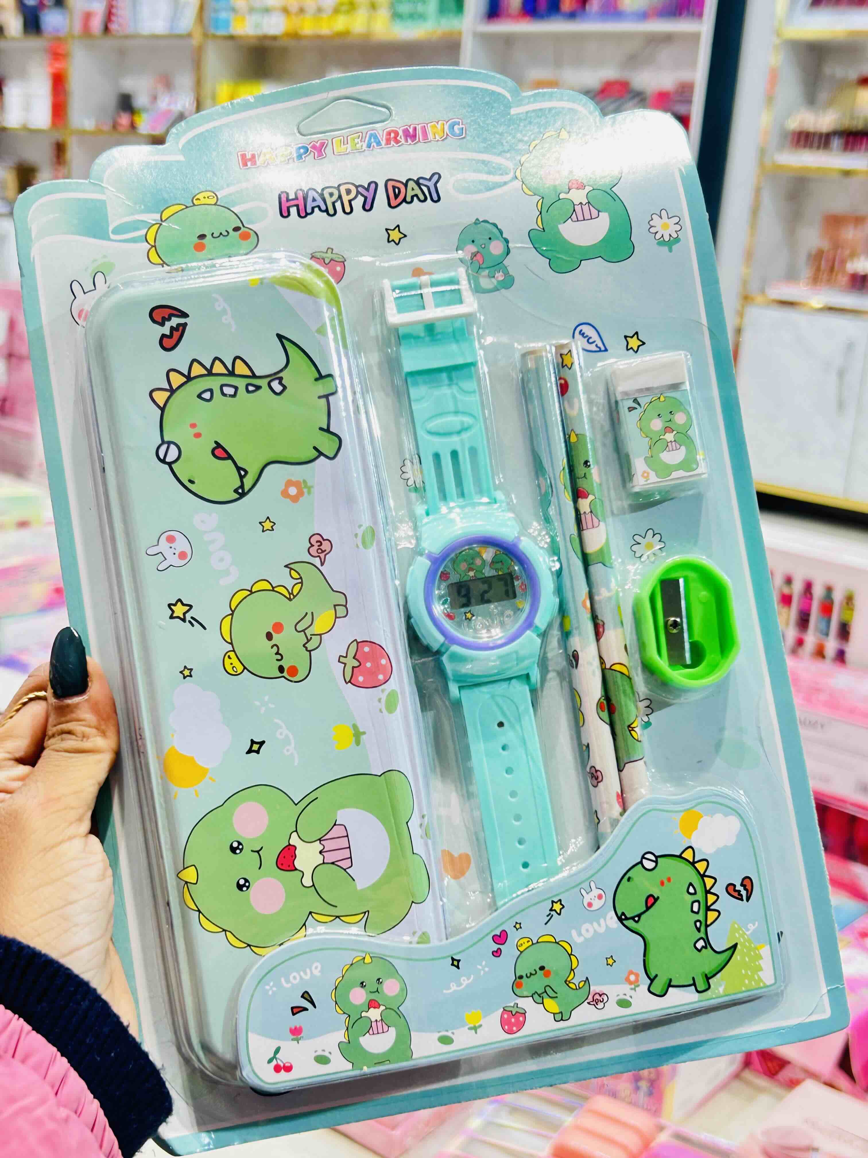 Kids Cartoon Watch & Stationery Gift Set
