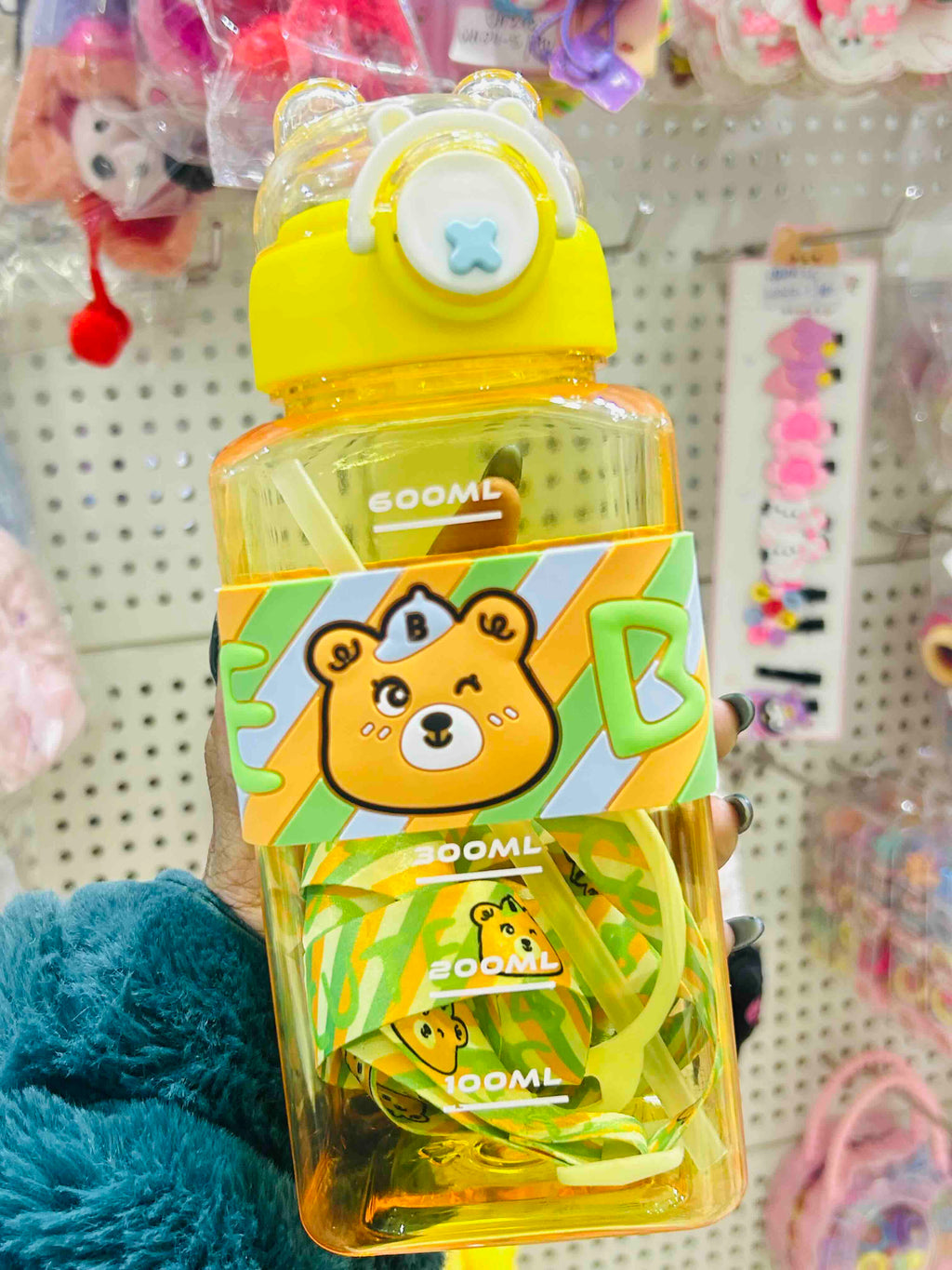 Cute Bear Kids Water Bottle with Straw