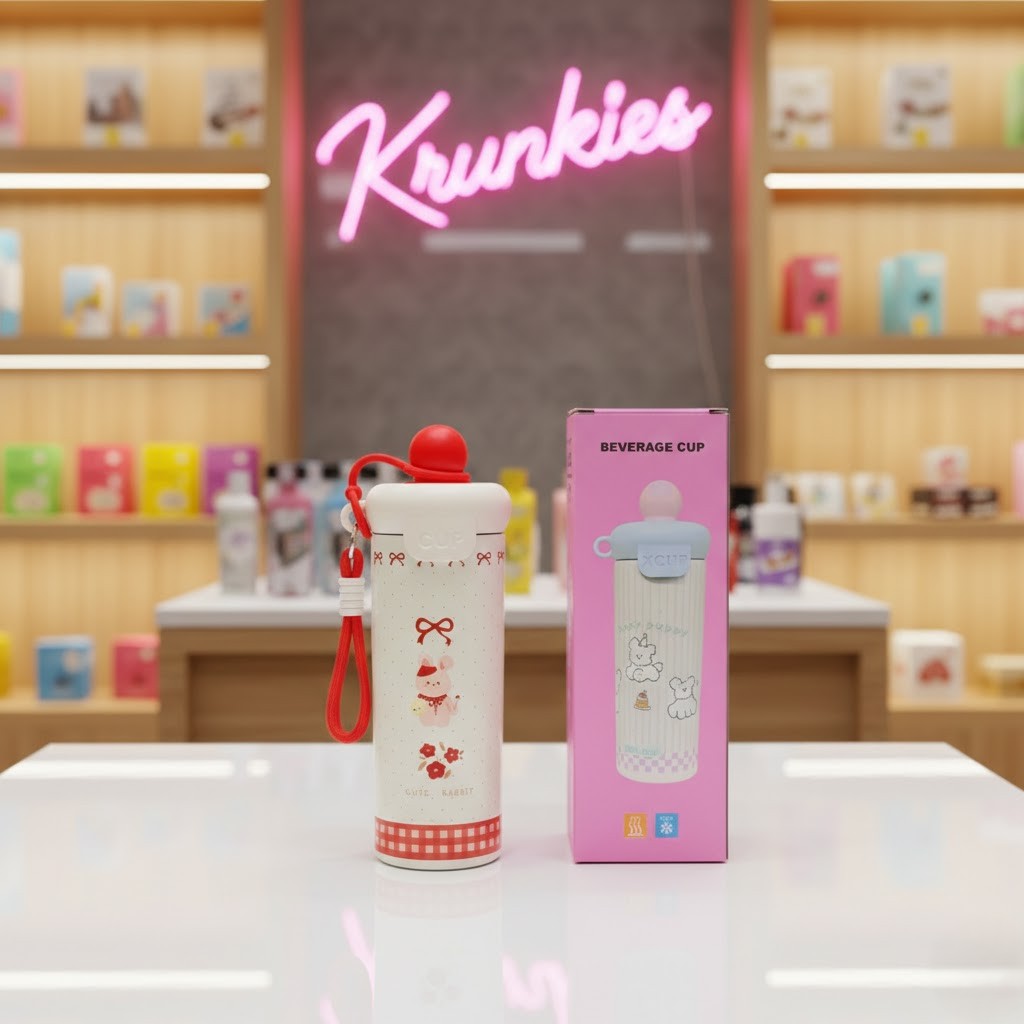 Cute Rabbit Cartoon Sipper Bottle